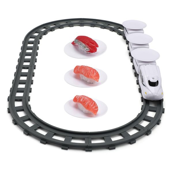 Sushi Train Toys - Child Day Rotating Sushi Bar Train Goes Around Train Toys Japanese Sashimi Plates Sushi Serving Tray for Child Days of Week DIY Sushi Making Supplies