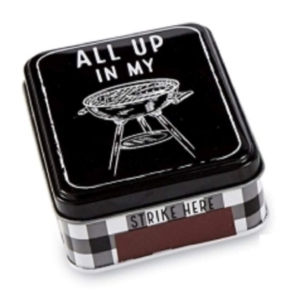 Mud Pie Home Kitchen Decor Circa BBQ Grill Tin Matchbox Sets 42600526 (Grill)