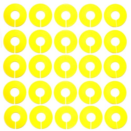 JSP Manufacturing Blank Round Plastic Rack Dividers - Pick a Color/Pick a Quantity (Yellow, 25)