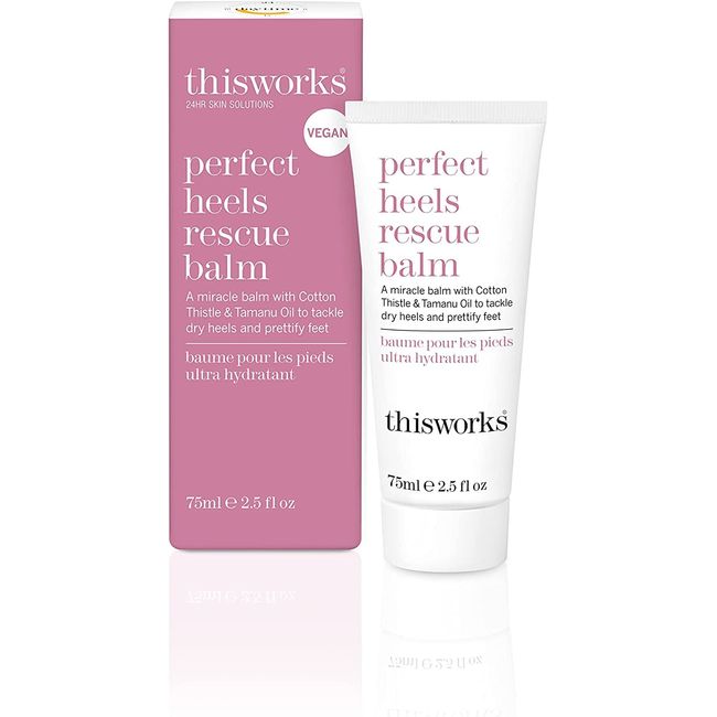 This Works Perfect Heels Rescue Balm, 75 ml — Natürliche Fußcreme mit ätherischen Ölen aus Baumwolldistel, Zitrone und Lavendel für rissige Fersen und trockene Haut