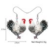 NEWEI Acrylic Cute Hen Chicken Dangle Earrings, Stainless Steel, Dangle