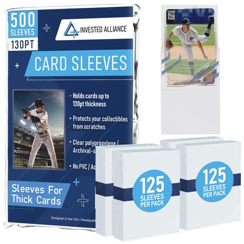 130PT Penny Sleeve for Thick Cards | Card Sleeves. Baseball Card Sleeves. Soft Trading Card Sleeve. Penny Sleeve for Trading Cards. Clear Card Sleeves. Pro Sports Card Sleeves. (130PT - 500 Pack)