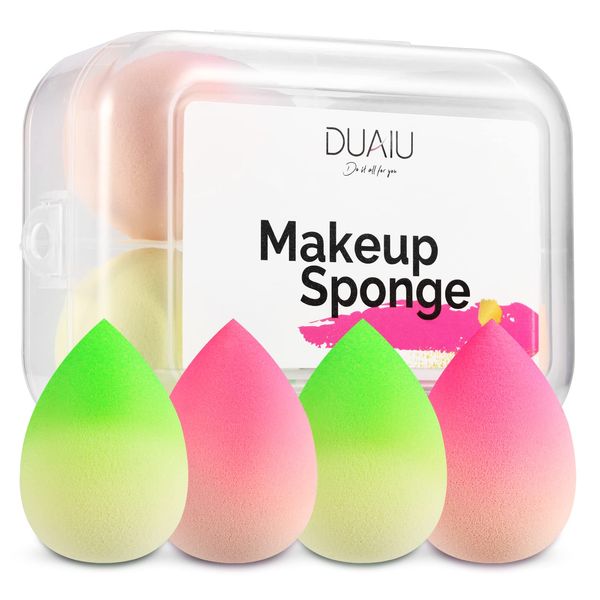 Makeup Sponge Beauty Blenders DUAIU 4 pcs Gradient Beauty Blender Foundation Sponges Set Concealer Sponge Applicator Sponges