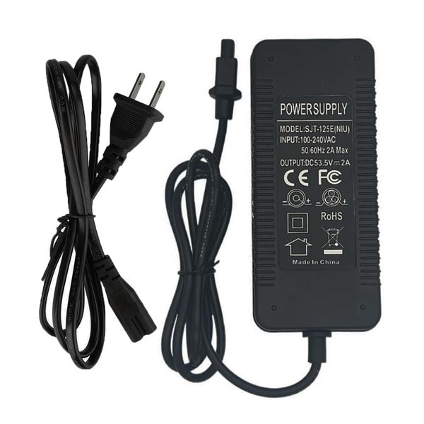 RidTianTek 53.5V 2A Scooter Charger for NIU KQi Air/KQi3/KQi3 Pro/KQi3 Max/KQi3 Sport/KQi2/KQi2 Pro Electric Scooters, Rapid Battery Charger 46.8 V, Spare Accessory Adapter for NIU Scooter