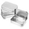 4 Pack Silver Metal Rectangular Empty Hinged Tins Box Containers, Empty Craft Containers Mini Portable Small Storage Container Kit with Lid for DIY Use, Home Storage