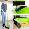 Long Handled Dustpan and Brush Set Lobby Dust Pan with Long Handle Sweeping Broom (Green)