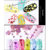 Small and Medium 3 Mix Sizes, Heart Shaped Hologram Cross Holo 12 Color Set, Leather Processing, Glitter Effect