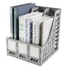 Eagle Magazine File Book Holder, Desktop Document Divider Organizer, 3-Compartment, Plastic (Grey)