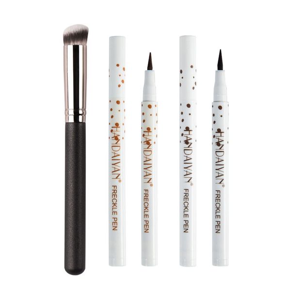 Penna Lentiggine, Freckles Pen, Pennarello per Trucco Lentigginoso Finte, Strumento per il Trucco Delle Lentiggini, Penna a Punti Morbida a Lunga Durata Impermeabile con Foundation Brush