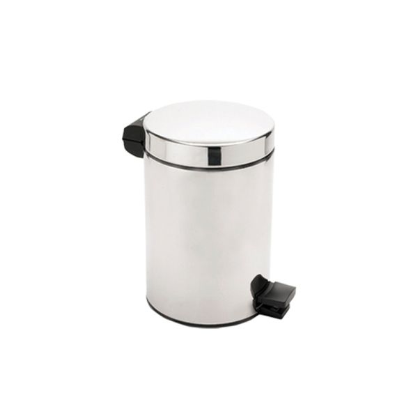 Retro silver pedal bin - 3 litres