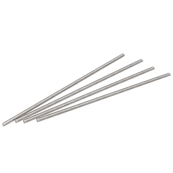 sourcing map 4Pcs M6 x 250mm Fully Threaded Rod 304 Stainless Steel Right Hand Threads