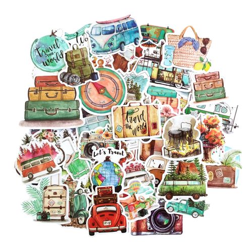 Scrapbook Accessories Sticker Set Travel Laptop Stickers Aesthetic Sticker Album Travel Sticker Scrapbook Travel Case Sticker Vinyl Helmet Sticker Adult Photo Album