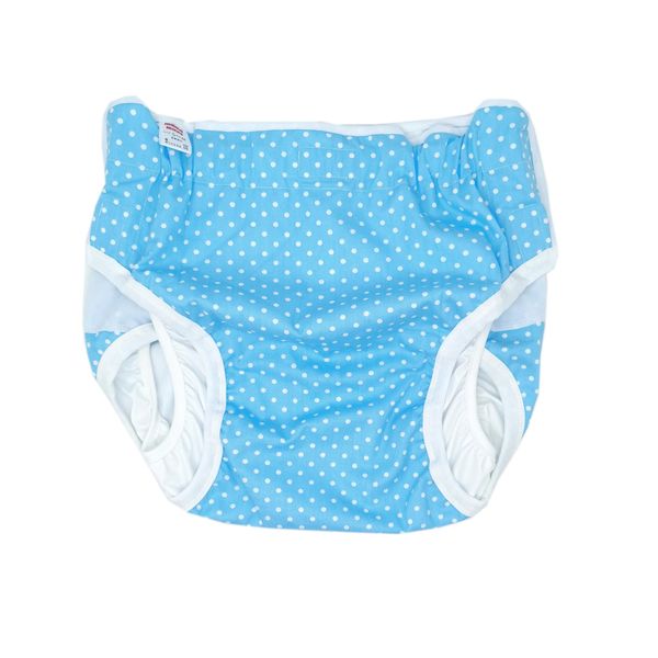 Mama Mikke Diaper Cover for Adults, For Nursing Care, Paper Diapers, Velcro, Adjustable Size, Comfortable, Waterproof (Light Blue, Dot, S-M)