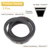 Sourcing Map 3 Pack B38 Classic V-Belt, 41" Outside Circumference, Black
