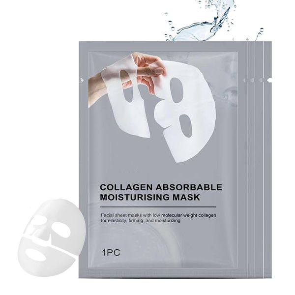 4 Stück Collagen Maske, Collagen Real Deep Collagen Mask mit Hyaluronsäure, Collagen Mask Overnight, Anti-aging Kollagen Gesichtsmaske, Collagen Reverse Film Volume Peel off Mask