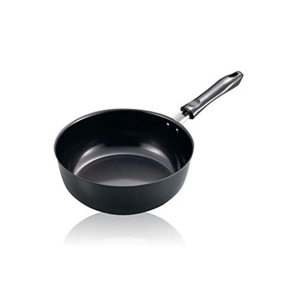 Iron Frying Pan, Induction Compatible, Gas Compatible, Made in Japan, Deep Frying Pan, Cooking Multi Pan, Width 9.1 x Depth 15.6 inches (23 cm), Depth 15.6 inches (39.5 cm), Height 3.1 inches (8 cm)