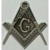 Freemason Masonic Cut-Out car Emblem in Silver with Black