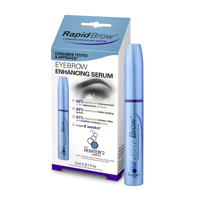 RapidBrow Eyebrow Enhancing Serum for Thicker, Fuller and Healthier Looking Brows, a Deeply Nourishing and Scientifically Inspired Formula that Creates Visible Results, 3ml