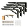 Folding Shelf Brackets, 8 Inch 4 Pcs Foldable Heavy Duty Collapsible Wall Mounted Space-Saving