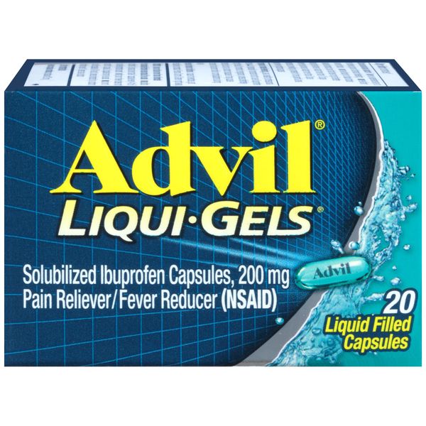 Advil Pain Reliever/Fever Reducer Liqui-Gels 200mg - 20 ct, Pack of 3