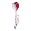 Bath Body Brush Soft Bristles & Loofah Back Scrubber Plastic Handle (1 Pack) New