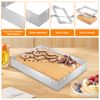 Rectangular Adjustable Baking Frame, Square Adjustable with Divider and Spatula, Reusable Stainless Steel Baking Mould, Rectangular, Extendable Baking Tray for Layered Cakes, Cakes, Pizza