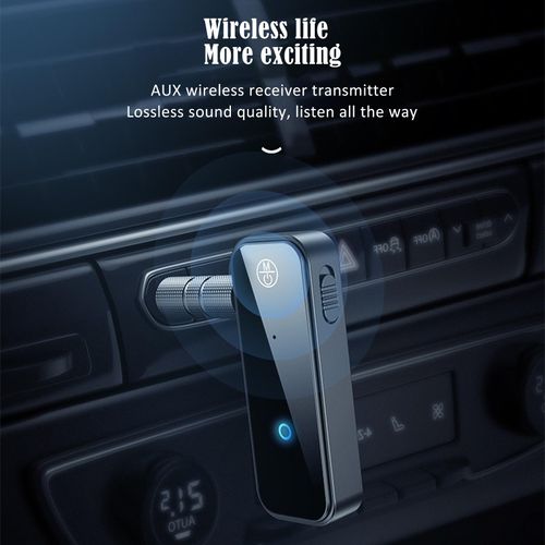 PWireless Bluetooth Adapter for Car, 2 in 1 Bluetooth 5.0 Receiver Transmitter for Car with Display Screen, Suitable for Cars, Speakers, Stereo Systems and Headphones