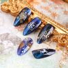 LANODO 8 Pcs Nail Stickers, Beautiful 3D Snow Flowers, Nail Stickers, DIY, Long Female Model, Gold & Silver