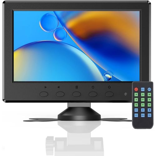 Eyoyo Mini Monitor 7 Inch Small HDMI Monitor 1024x600 LCD Screen Display HMDI AV VGA BNC USB Input for PC CCTV Security Camera Computer Laptop RasPi