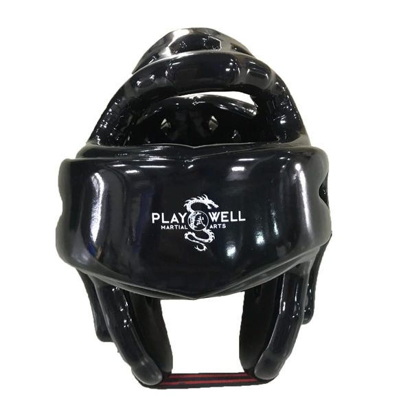 Martial Arts Dipped Foam Ultimate Sparring Head Guard Black - Double Layer (Medium)