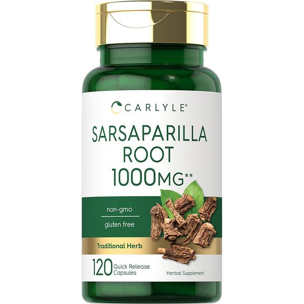 Sarsaparilla Root Capsules 1000mg | 120 Count | Non-GMO | by Carlyle