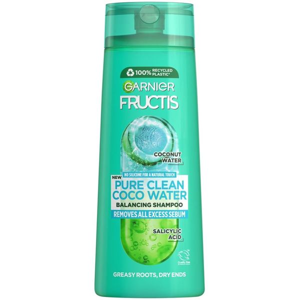 Garnier Fructis Pure Non-Stop Coconut Water Cleansing Shampoo for oily skin and dry ends 250 ml