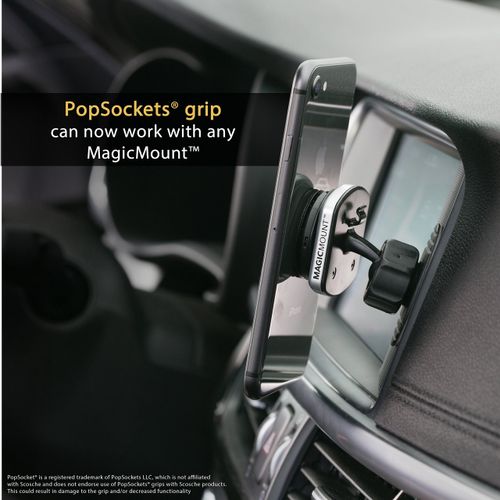 Scosche MPDRND-SP MagicMount Pro Magnetic Car Phone Holder Mount - 360 Degree Adjustable Head, Universal with All Devices - Dashboard Round Mount