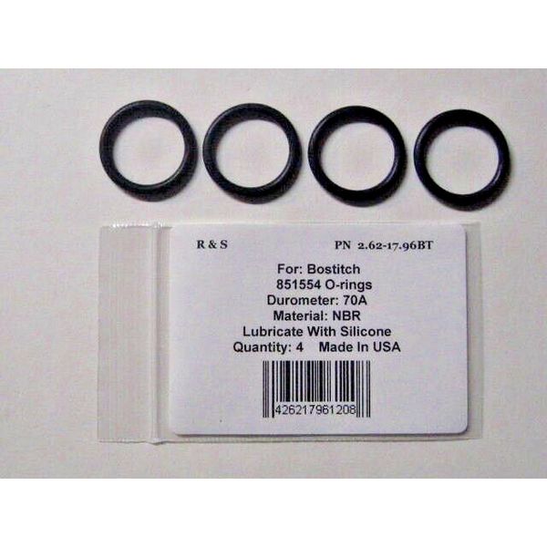 4 Compatible Bostitch 851554 O-Rings / R&S 2.62-17.96BT / NBR Material