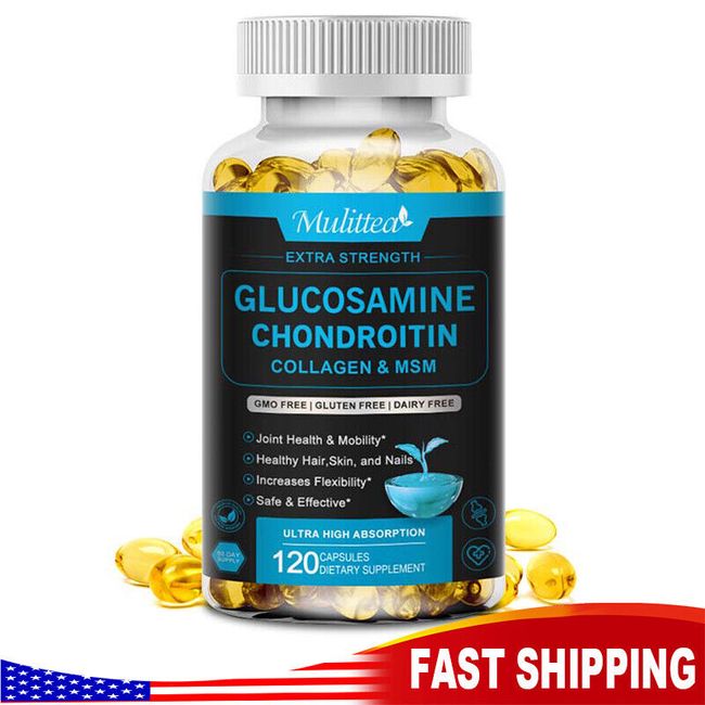 Glucosamine Chondroitin COLLAGEN & MSM 120 CAPSULES - Bones, Joint Support Pills