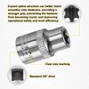 sourcing map 2pcs E-Torx Socket 3/8" Drive E10 External Torx Deep Socket CR-V 6 Point Spline Socket Star Female Bit Socket for Auto Repairs Home Maintenance DIY Hand-Making 1.2" Length