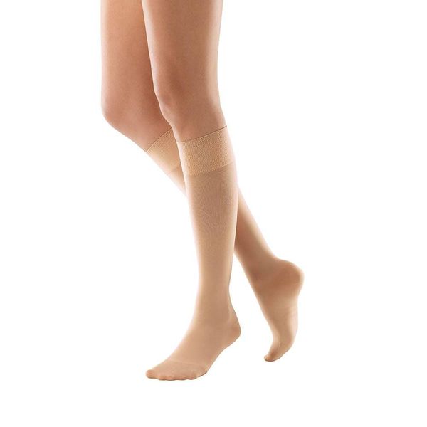 Bauerfeind VenoTrain micro AD CCL1 Kompressionsstrümpfe M plus creme short