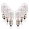 Parts Express Himalayan Salt Lamp Bulbs Original Salt Lamp, 6Pack E12 Candelabra Base Replacement Light Bulbs, 15 Watt Incandescent Bulbs for Plug-in Night Light (6, E12 15W T20)