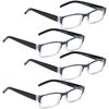 LUR READING GLASSES 4 pack Two-color frame Readers (BlueClear)