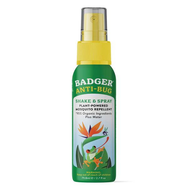 Badger Bug Spray, Organic Deet Free Mosquito Repellent with Citronella & Lemongrass, Natural Plant Based Family Friendly Insect Repellent, Travel Size Camping Essentials, 2.7 fl oz