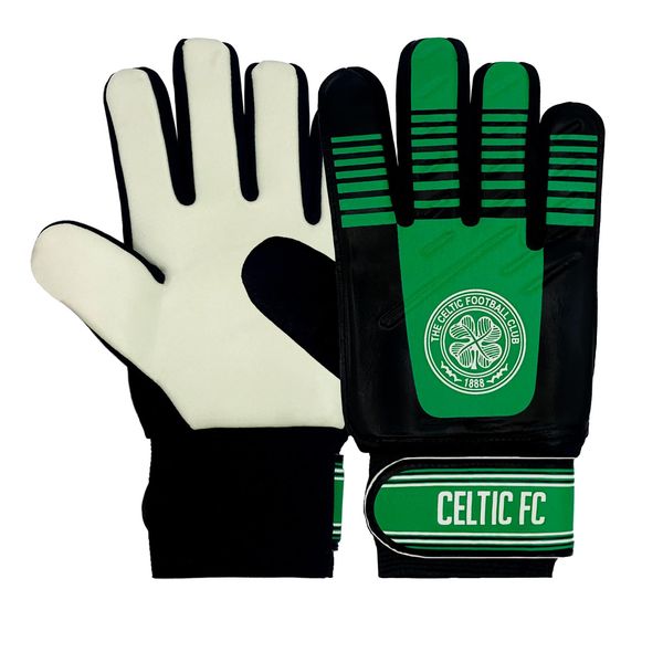 Celtic FC Official Football Gift Boys Goalkeeper Goalie Gloves Green Black