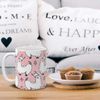 MUGBREW Pink Llama Pattern Ceramic Coffee Mug Tea Cup, 11 OZ