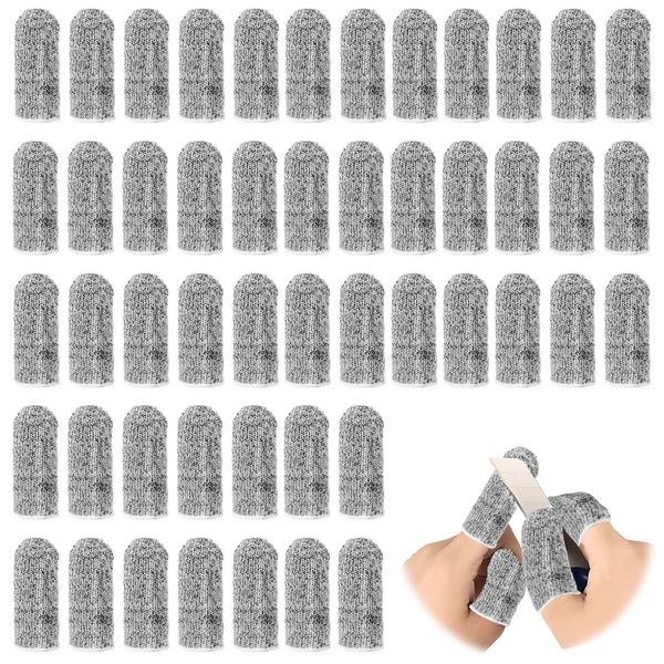 50pcs Cut Resistant Finger Covers Protection for Finger Tips, Reusable Finger Cots Finger Sleeve, Finger Protectors for Kitchen Work