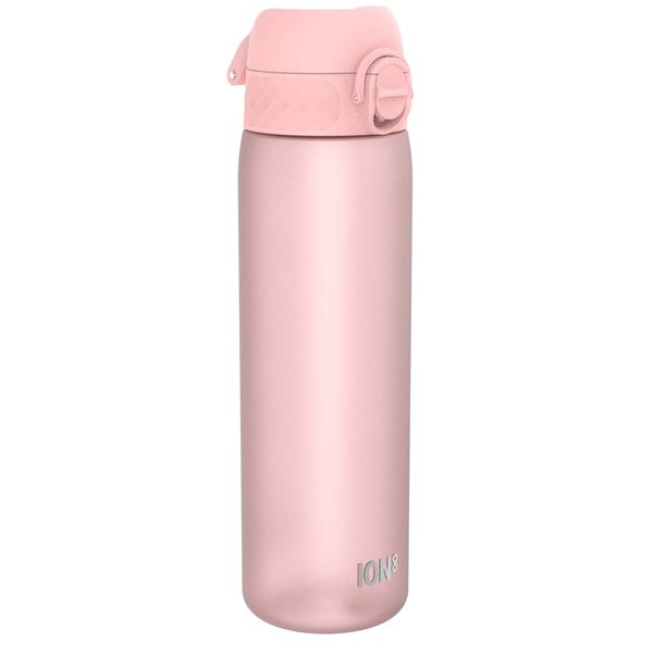 Ion8 500ml Water Bottle, BPA Free, Leakproof, Dishwasher Safe, Easy Open, Secure Lock, Clear Drinks Bottle for Boys & Girls, Small Gym Sports Drinking Water Bottle 500ml, Pastel Pink