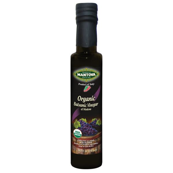 Mantova Organic Balsamic Vinegar of Modena, Perfect for Salad Dressing, Pasta Salad, Ice Cream and Cocktails, 8.5oz