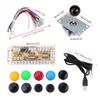 Fafeicy Arcade Game Button Kit Zero Delay Arcade Game DIY Kit Parts for 10 Buttons + Joystick + USB Encoder MAME PC