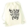 Flox Creative Natural Drawstring Bag Crazy Witch Lady