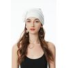ZLYC Women's Beanie Hat with Flowers Elastic Chemo Hat, Flowers white, Einheitsgröße