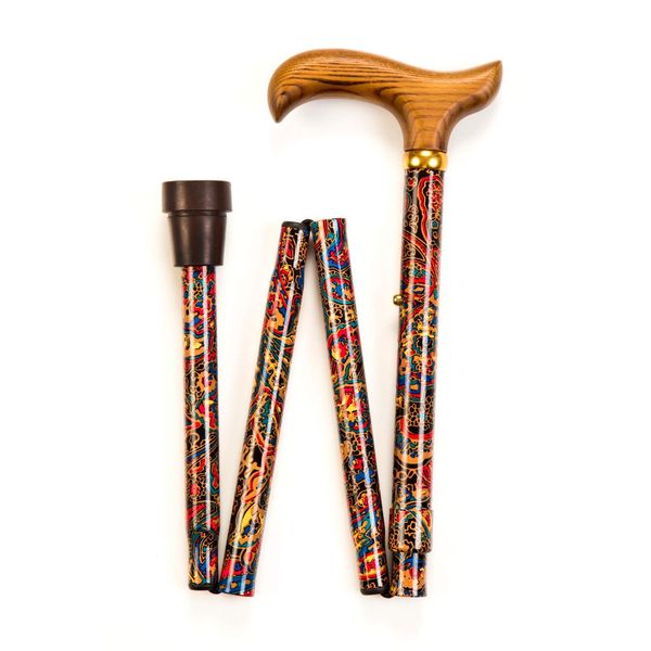 Paisley Folding Walking Stick - Adjustable from 36" to 32"