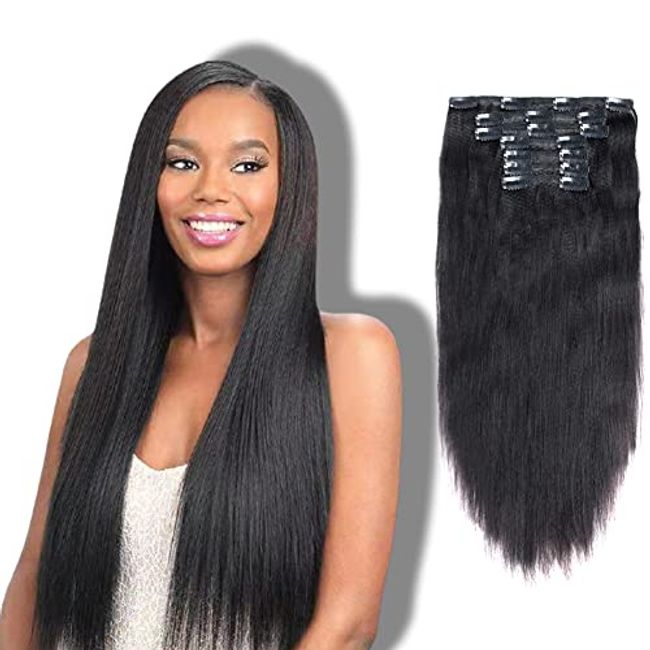 Live N Clip Seven Pieces Extension 100% Remy Human Hair Length 18